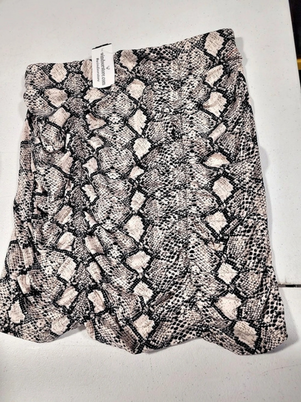 Windsor Snake Print High Waist Shorts in Pink & Black Size Large